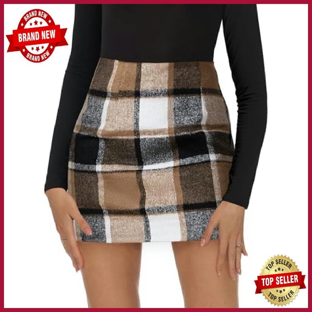 High Waist Pencil Mini Skirt Bodycon Polyester Fall Winter Trendy - Picture 3 of 8